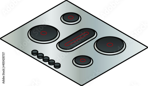 A bench top electric cooktop/stove.