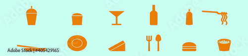 set of canteens cartoon icon design template with various models. vector illustration isolated on blue background