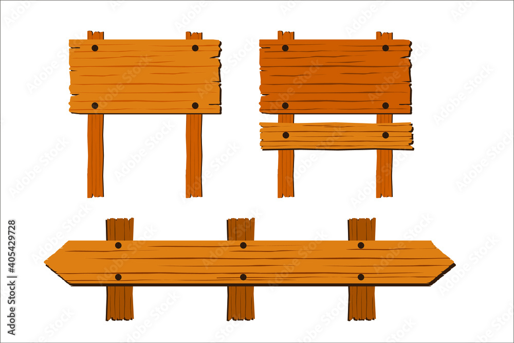Fototapeta premium Wooden signboard vector illustration