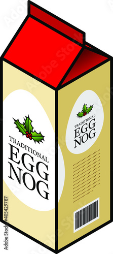 A carton of traditional egg nog.