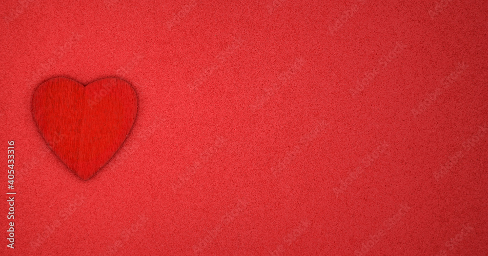 The red Heart shape on red background in love concept for valentines day with sweet and romantic moment. Space for text. banner The red Heart shape on red background in love concept for valentines day with sweet and romantic moment. Space for text. banner