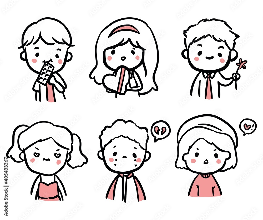hand drawn cute kids valentine simple illustration hand drawn cute kids valentine simple illustration