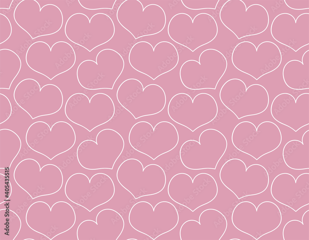 A seamless beautiful line heart pattern. Valentines Day. Love. Wedding