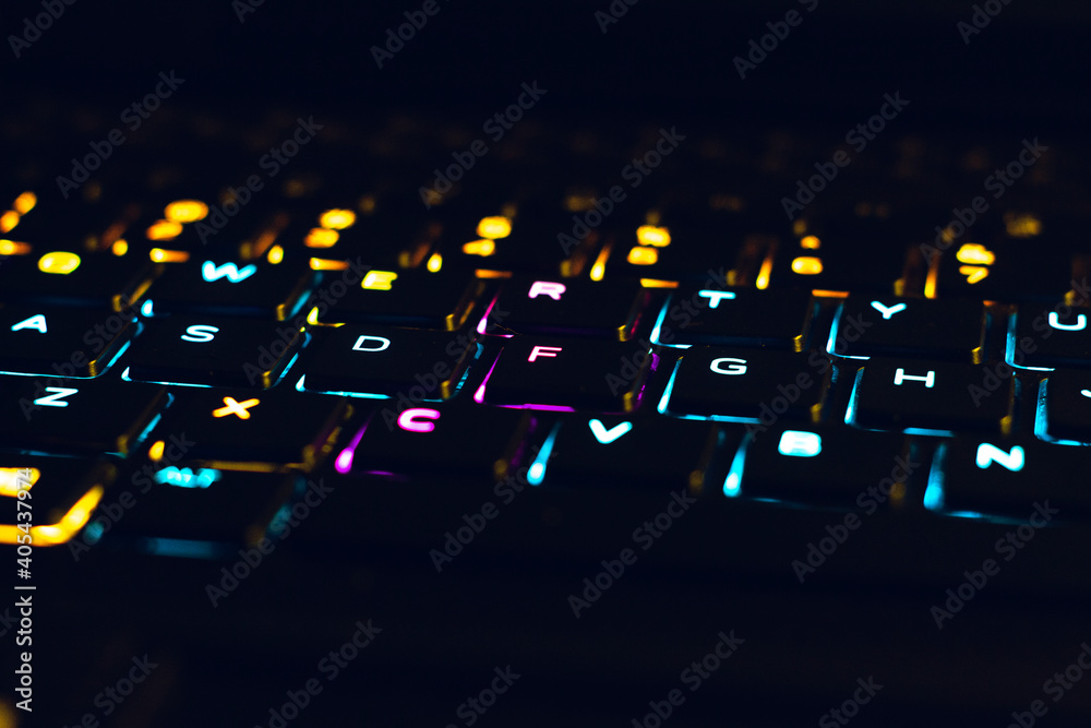 digital technology of laptop keyboard computer, network ai data ...