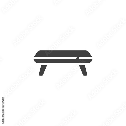 Footstool bench vector icon. filled flat sign for mobile concept and web design. Seater bench glyph icon. Symbol, logo illustration. Vector graphics