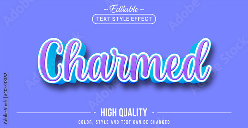 Editable text style effect - Charmed text style theme.