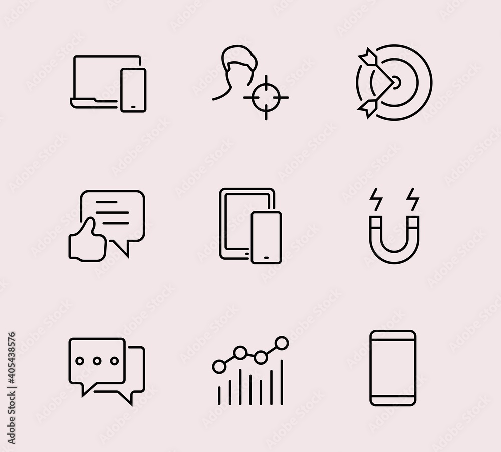Marketing Icons Set, SEO, Advertising, Business Icons, Management, Analytics Editable Barcode, Thin Icons Isolated Marketing Icons Set, SEO, Advertising, Business Icons, Management, Analytics Editable Barcode, Thin Icons Isolated