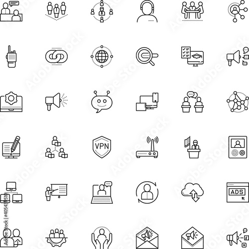 communication vector icon set such as: leader, classroom, wide, complex, military, center, scale, computing, entrepreneur, blog, government, podium, code, story, debating, radio, png, article, cloud