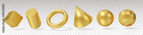 Golden Geometric Shapes