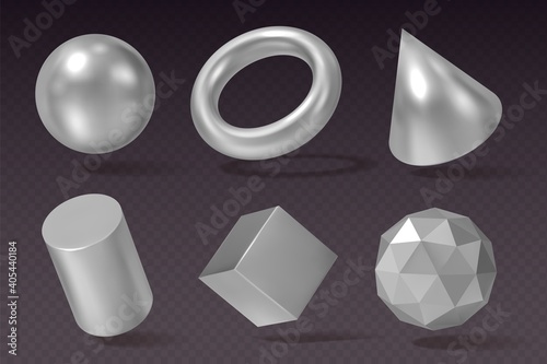 Silver Geometric Shapes