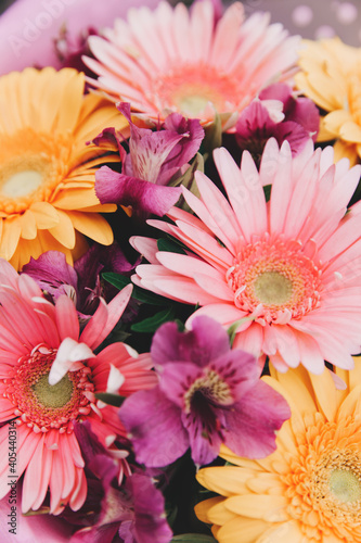 Multicolored Gerbera bouquet. Great decision for design