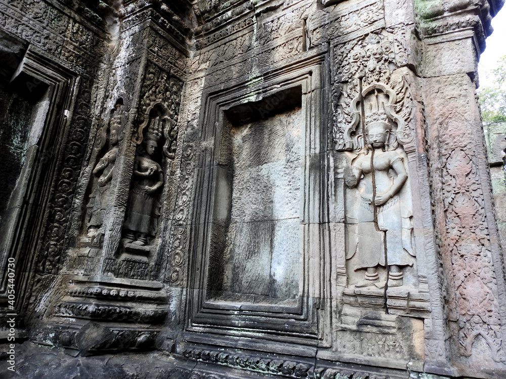 The roots of trees of the jungle growing in the temple building of Ta Prohm, Siem Reap Cambodia. The roots of trees of the jungle growing in the temple building of Ta Prohm, Siem Reap Cambodia.