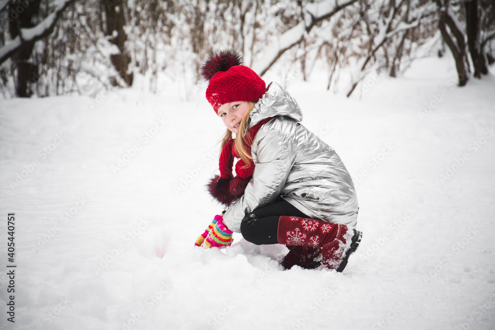 Beautiful little girl portrait in winter Beautiful little girl portrait in winter