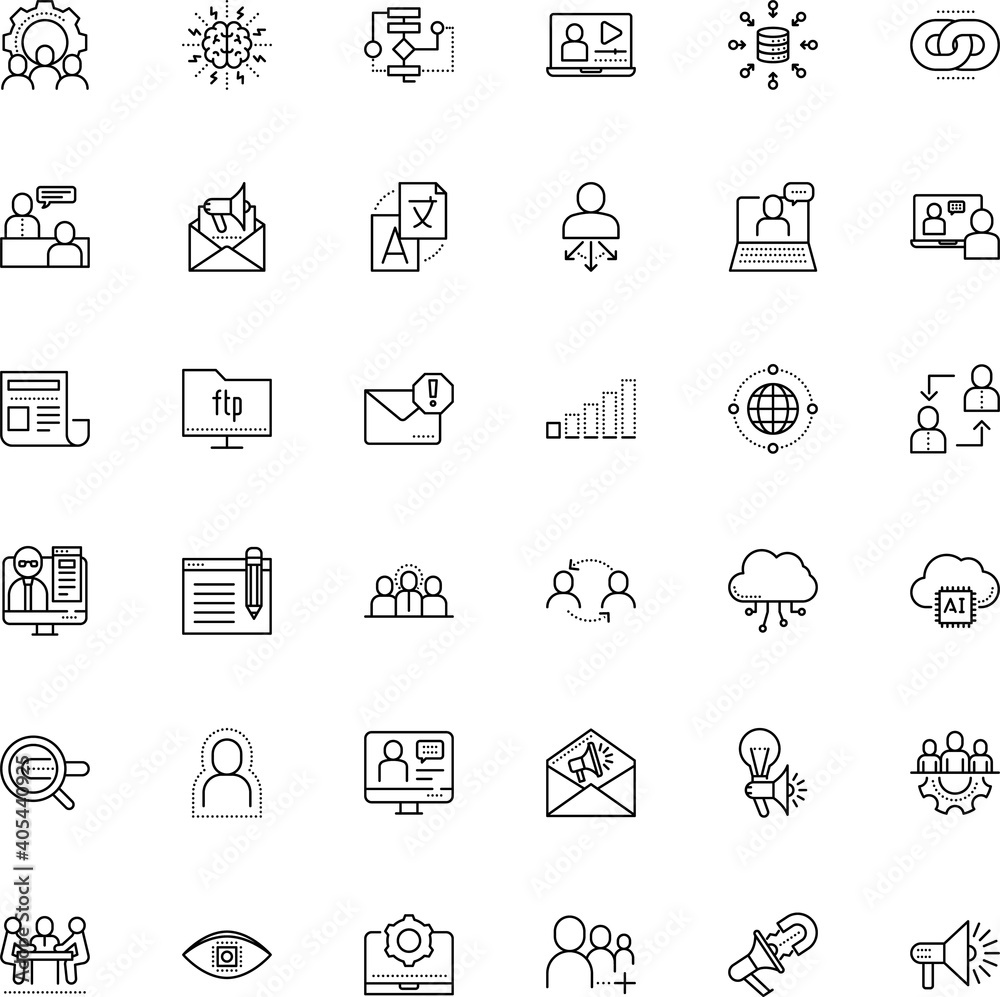 communication vector icon set such as: bulb, partner, no, brain, equality, settings, headline, cyber, flow, propaganda, indicator, restricted, assistance, dictionary, low, ftp, success, generate, wi communication vector icon set such as: bulb, partner, no, brain, equality, settings, headline, cyber, flow, propaganda, indicator, restricted, assistance, dictionary, low, ftp, success, generate, wi