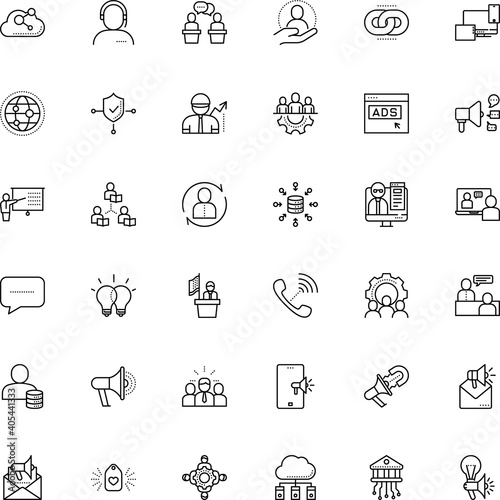 communication vector icon set such as: connect, cash, banking, secretary, shield, multimedia, pull, orator, diplomat, pattern, scale, add, collection, head, globe, worker, ball, spokesman