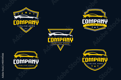 set of sport car logo line design vector eps 10
