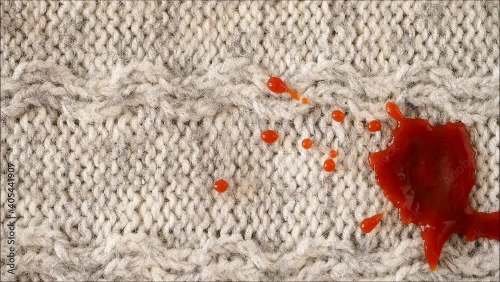 Spot from ketchup or tomato paste on clothes or blanket