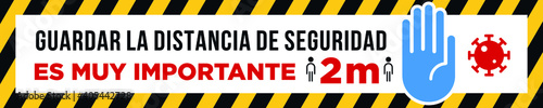 Cartel para suelo. Distancia de seguridad
