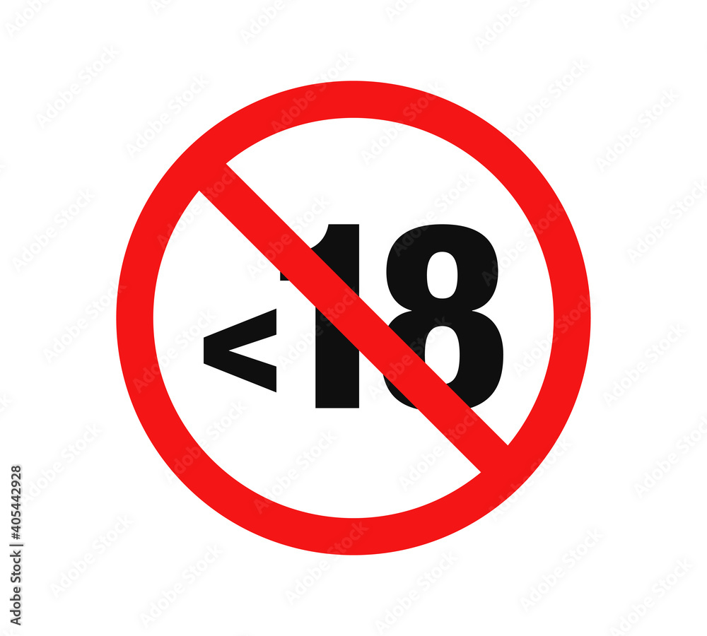 Under 18 years Sign Mark Vector Illustration Design Editable Resizable ...