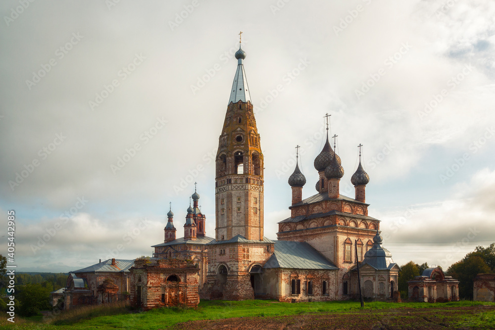 Russia, the village Parskoe. The ensemble of the Church of the Beheading of St. John the Baptist and Ascension