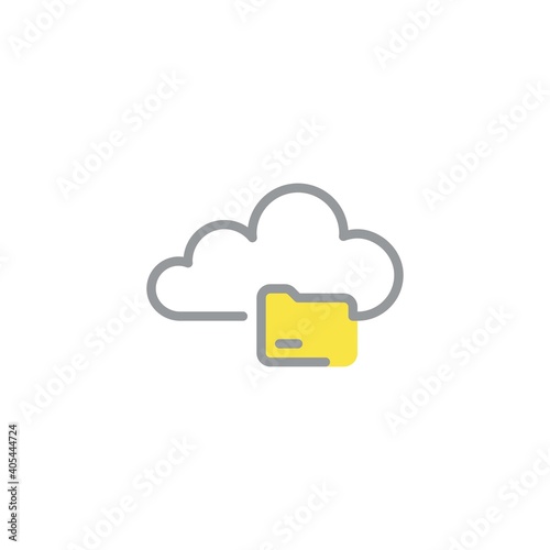 Cloud computing folder line icon. linear style sign for mobile concept and web design. Cloud folder outline vector icon. Symbol, logo illustration. Vector graphics