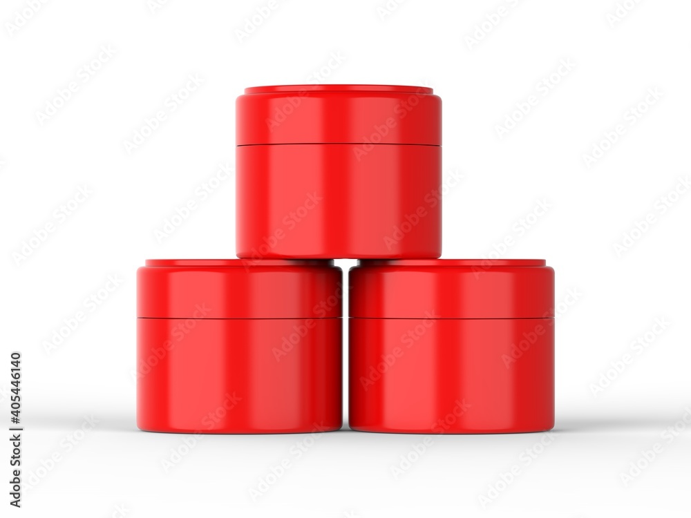 Rec cosmetic cream jar mockup template on isolated white background, ready for design presentation, 3d illustration