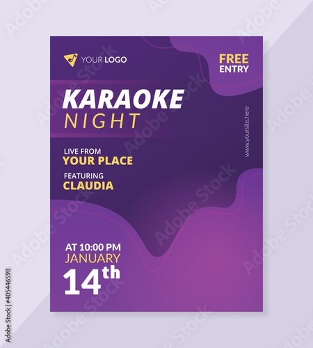 Karaoke night flyer template