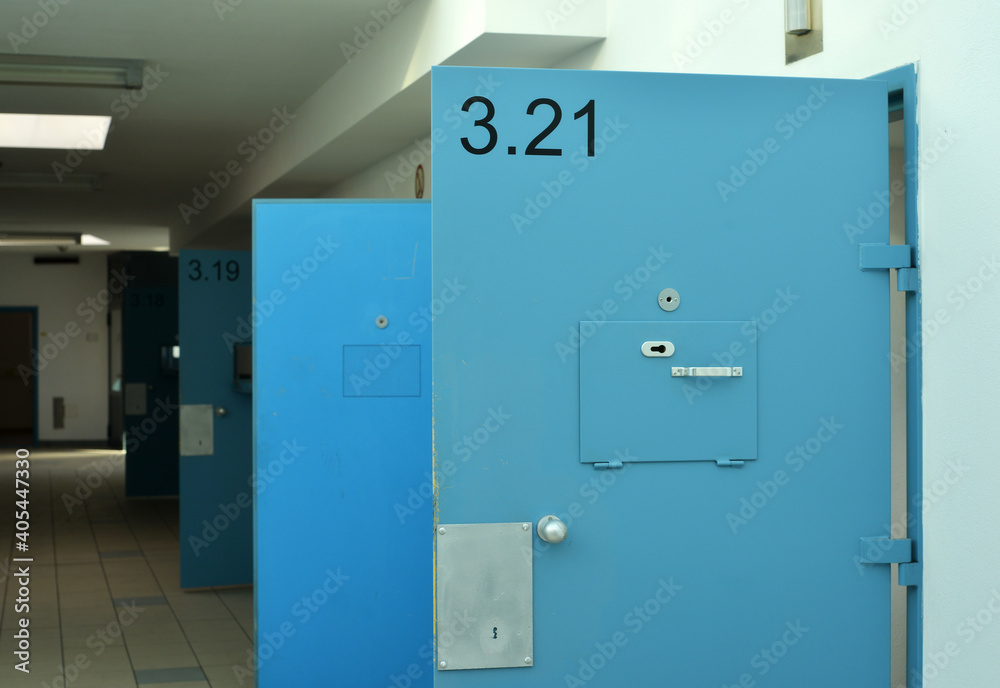 Jail interior with open doors