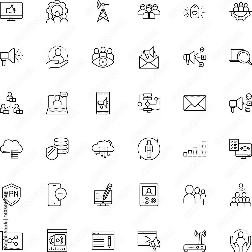 communication vector icon set such as: broadband, database, shape, questionnaire, money, cellular, action, wheel, coding, blogging, cell, protect, step, window, notebook, set, magnifier, college