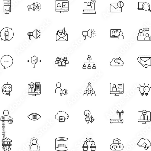 communication vector icon set such as: delegation, wifi, therapist, contest, teaching, vpn, presentation, authority, think, simple, router, workshop, patient, coaching, science, undesirable, comment