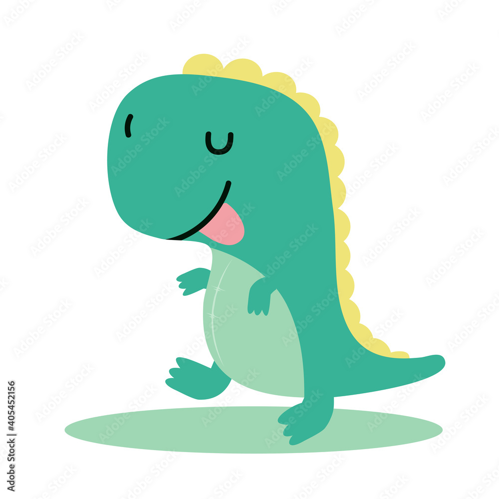Naklejka premium Cute dinosaur tyrannosaurus cartoon vector