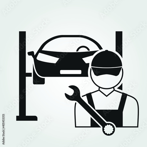 Auto mechanic icon isolated on white background. Vector illustration