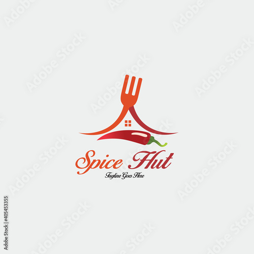 spice hut logo design template. Vector illustration