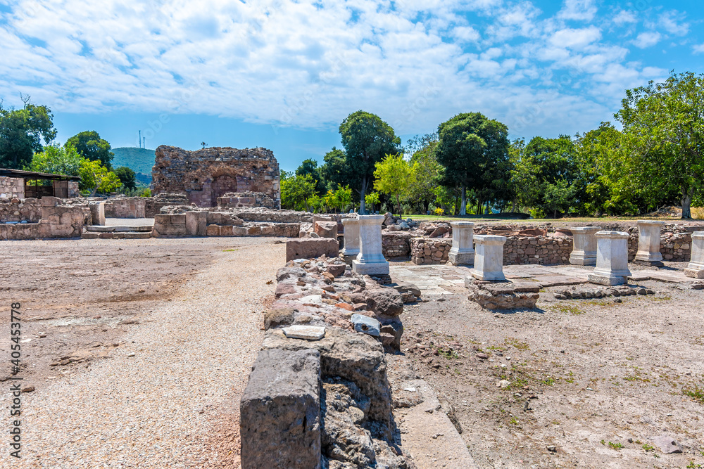 Apollon Smintheion Temple ruins panoramic view in Canakkale Province in Turkey Apollon Smintheion Temple ruins panoramic view in Canakkale Province in Turkey