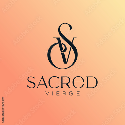 Letter VS jewelry logo salon boutique initial Monogram Design Graphic