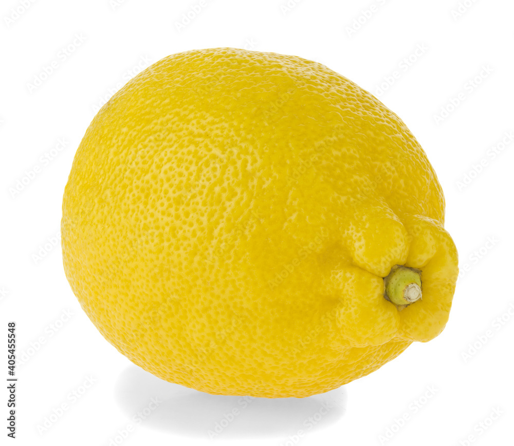 Yellow juicy lemon isolated on white background close-up. Yellow juicy lemon isolated on white background close-up.
