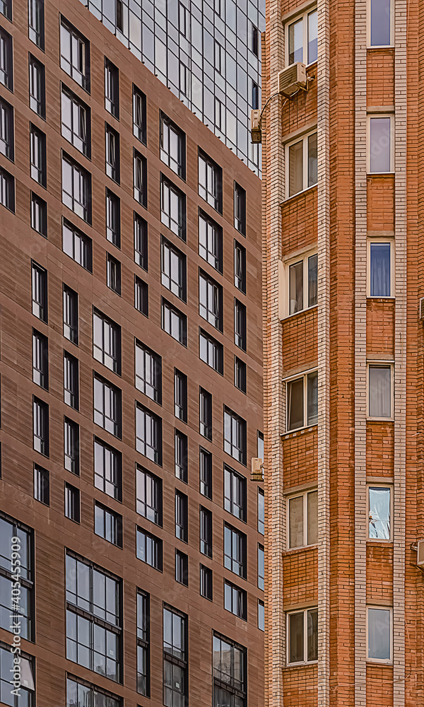 Fototapeta premium Construction of two High-Rise buildings