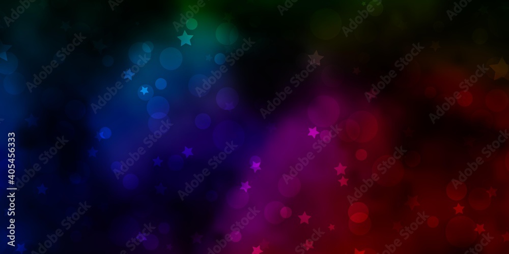 Dark Pink, Green vector backdrop with circles, stars. Dark Pink, Green vector backdrop with circles, stars.