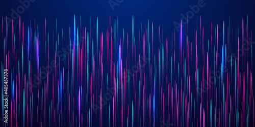 Glowing lines falling abstract big data concept tech vector background.