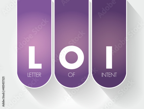 LOI - Letter of Intent acronym, concept background