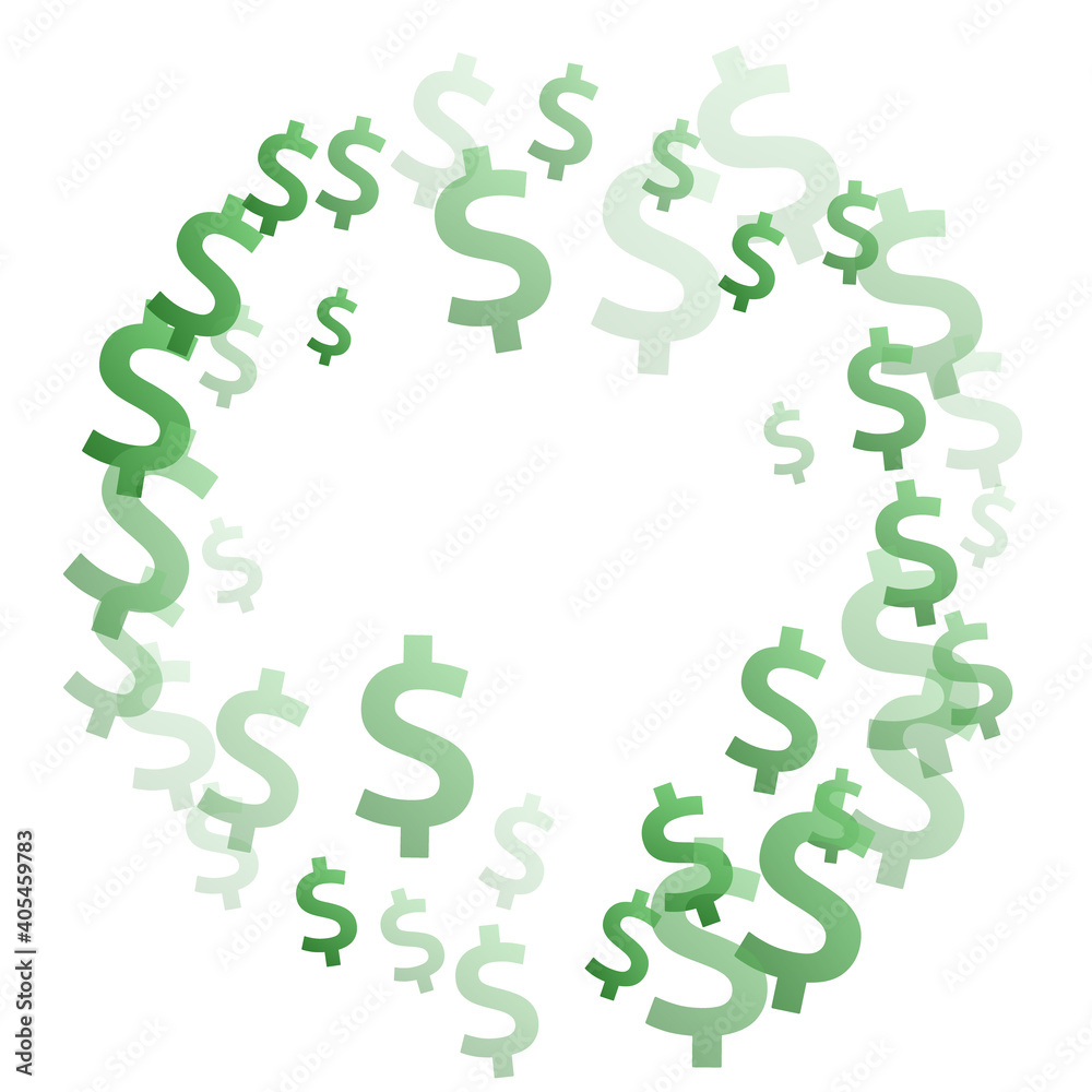 Green dollar icons scatter currency vector Green dollar icons scatter currency vector