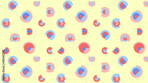 Wallpaper Mural Abstract colored geometric pattern background. Wallpaper with modern pastel design. Line yellow blue circle diagram. Digital business square texture illustration Torontodigital.ca