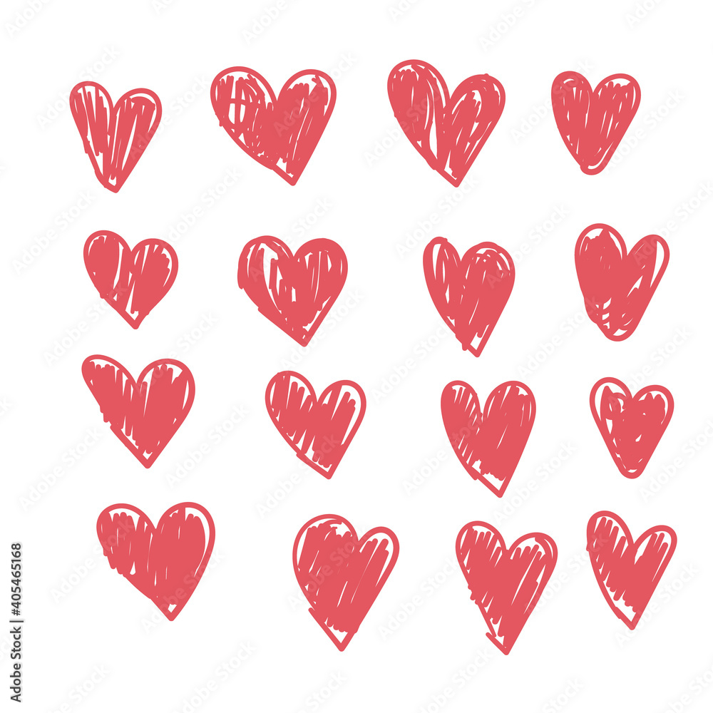 Doodle hearts, hand drawn love heart collection. Doodle hearts, hand drawn love heart collection.