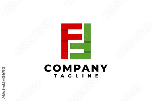 simple double letter f logo vector illustration.
