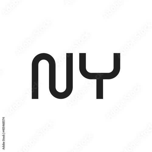 Black letter NY initial logo icon