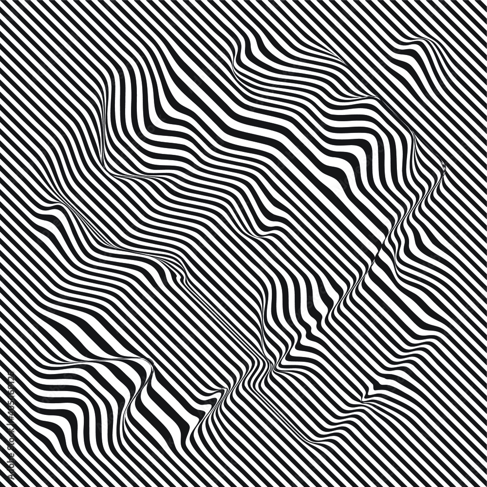 Obraz premium Abstract flow lines background . Fluid wavy shape .Striped linear pattern . Music sound wave . Vector illustration