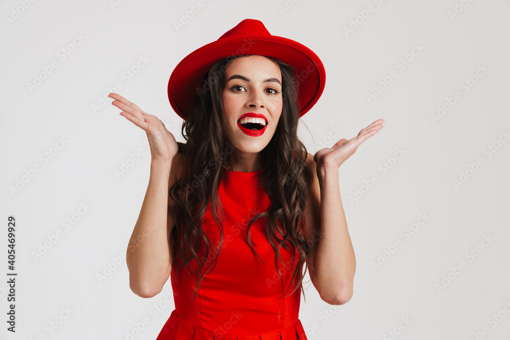 Beautiful young fashionable woman wearing hat Beautiful young fashionable woman wearing hat