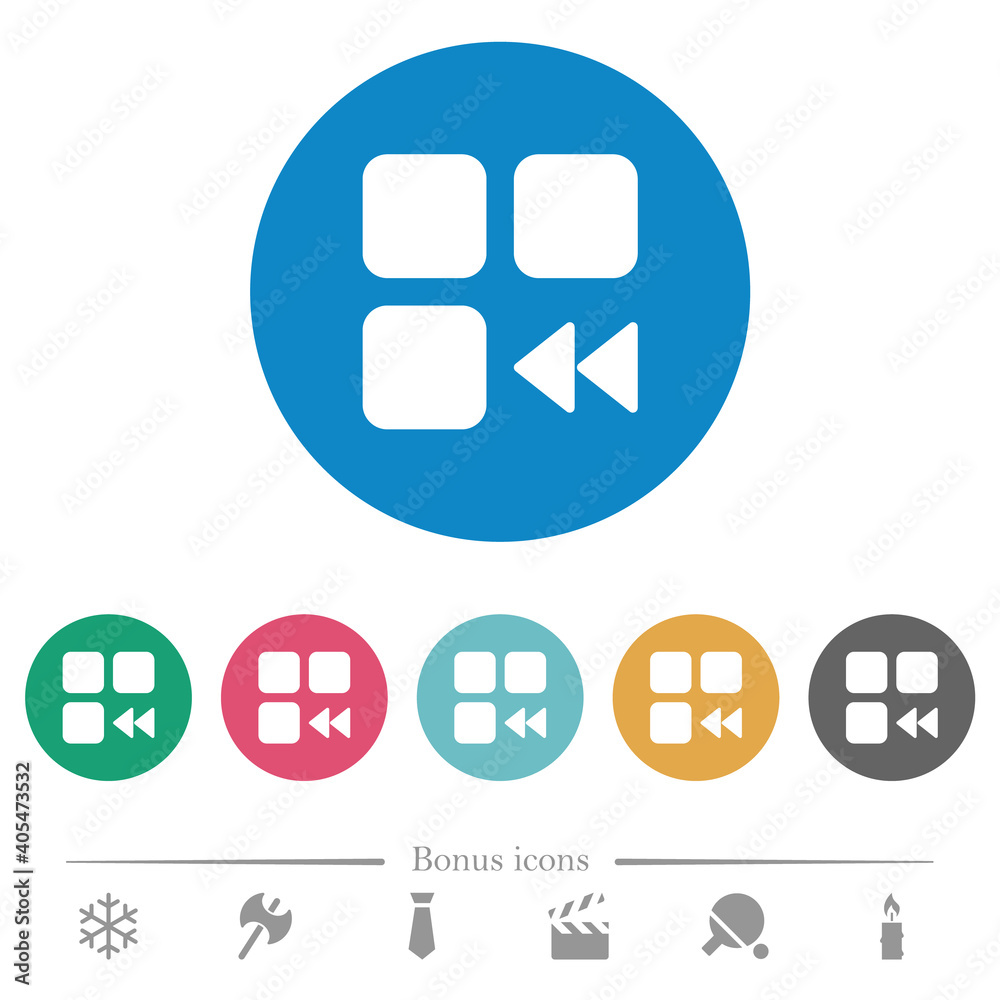 Component fast backward flat round icons Component fast backward flat round icons