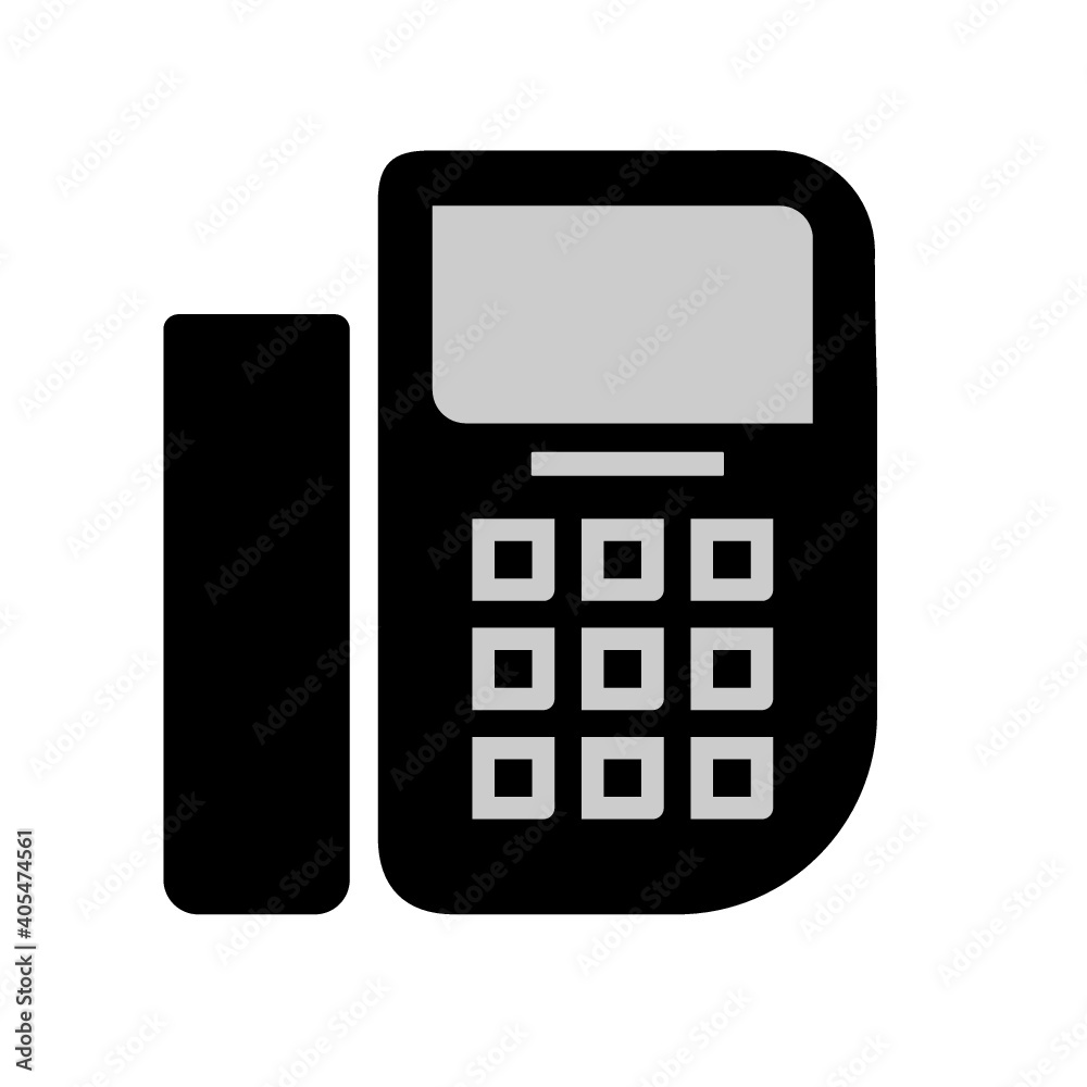 Monochrome vector illustration of a set phone icon, isolated on a white background. Monochrome vector illustration of a set phone icon, isolated on a white background.