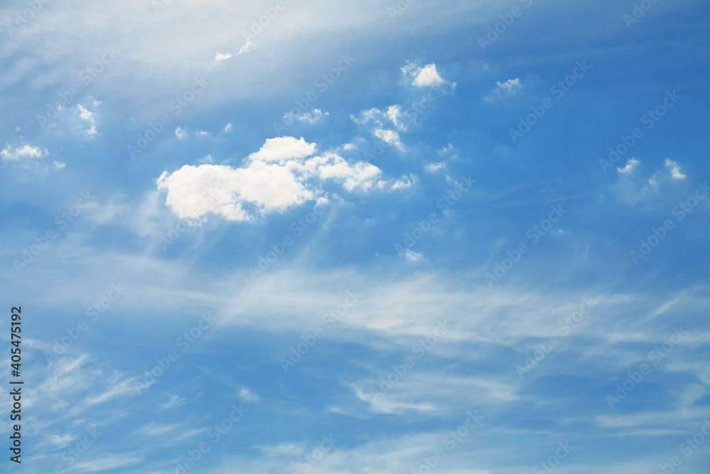 Abstract thin clouds on the blue sky 